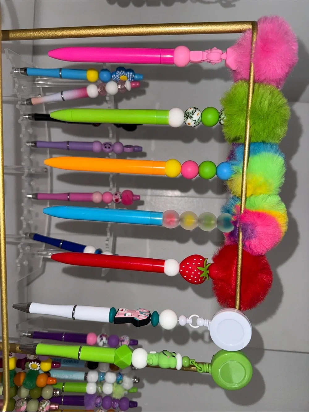 Colorful Beaded Ballpoint Pen Set - Multicolor Decorative Pens for Home Office
